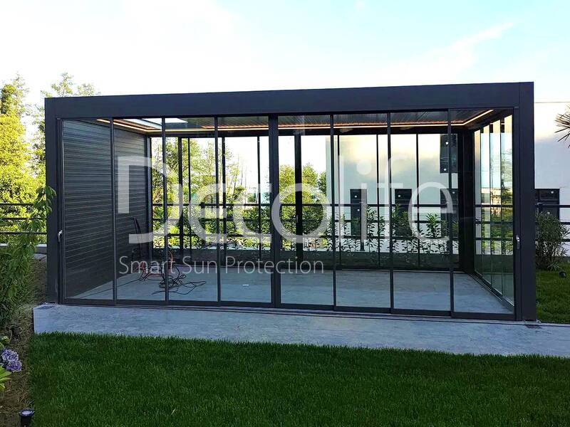 Pergolas Decolife B400-25P, B600 PIR + Sliding glazing S200 - 
