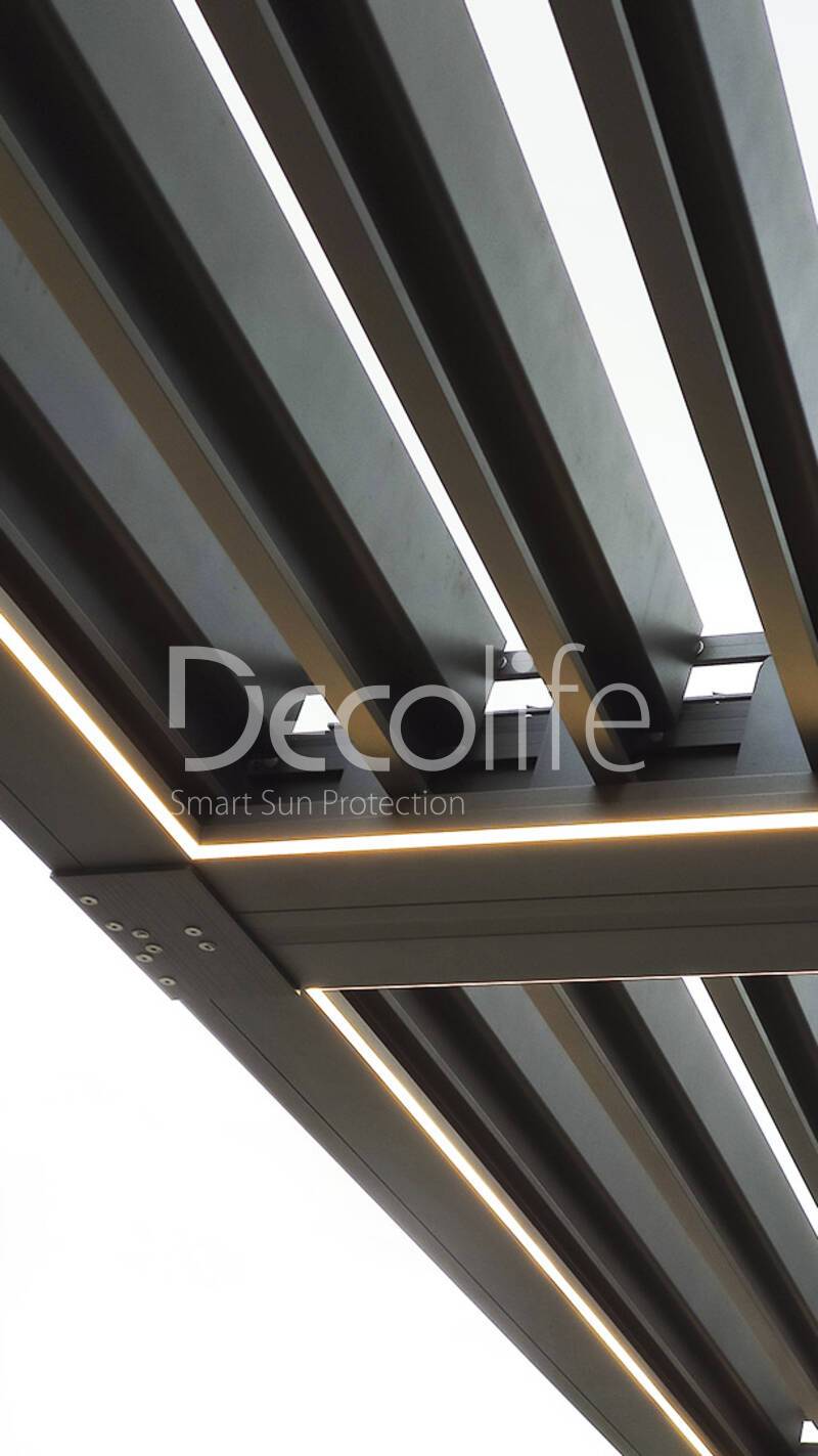 Pergola Decolife B400-25P Bioclimatic with cantilever overhang - 