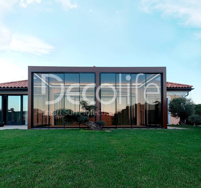 Pergola Decolife B700-25С + Sliding frame glazing S500 - 