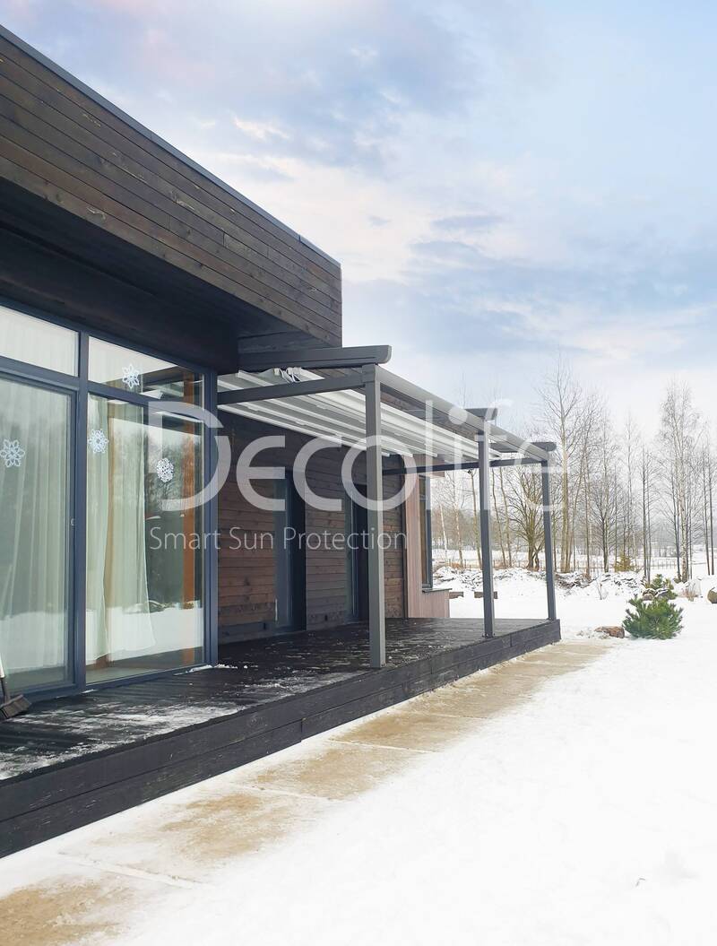Wall tent pergola Decolife Project Light + LED lighting + Vertical system Zip 100 - 
