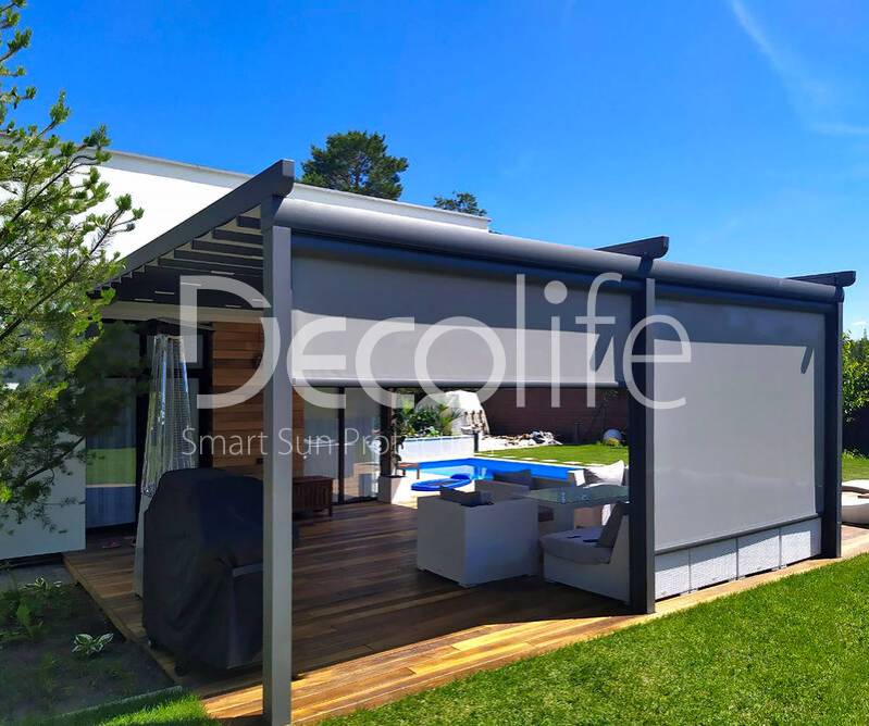 Awning pergola Decolife Basic&Pro New + Vertical system ZIP 100 - 
