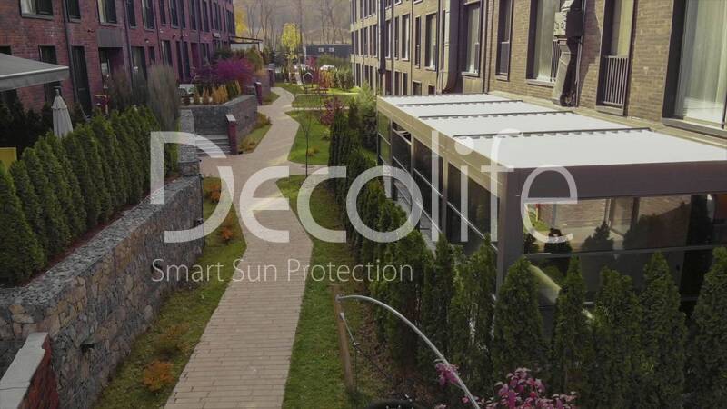 Pergola Decolife B600 PIR + Lifting glazing W700 with thermal break (warm series), implemented by partner ''TENT VERTEX'' - 