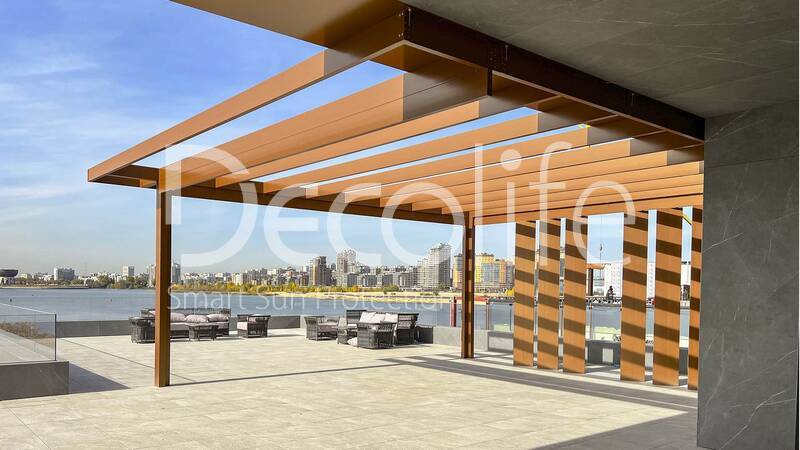 Pergola Decolife with static slats B200 MAF, object was implemented by  partner OOO ''STELL MS'' - 