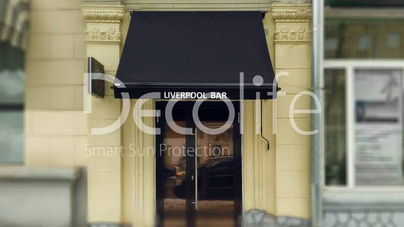 Showcase awning Decolife G400 with flexo printing for cafes and restaurants - 