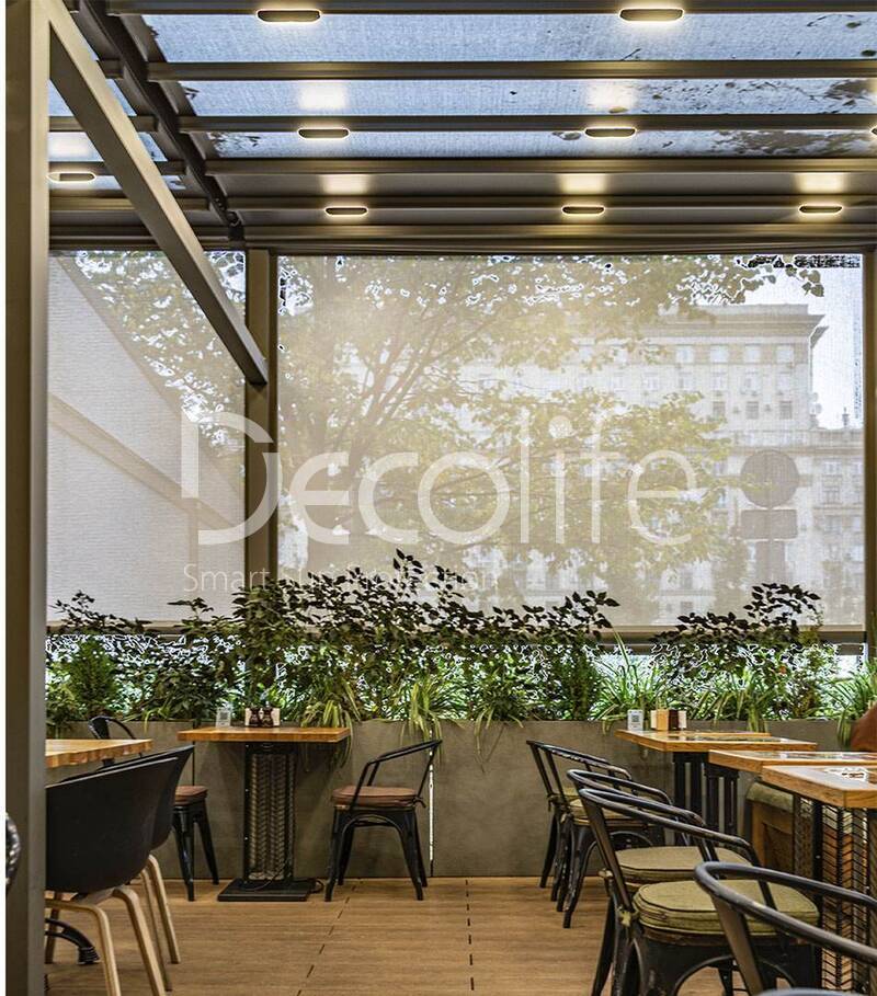 Awning pergolas Decolife Project Light + Vertical system Zip 130 - 