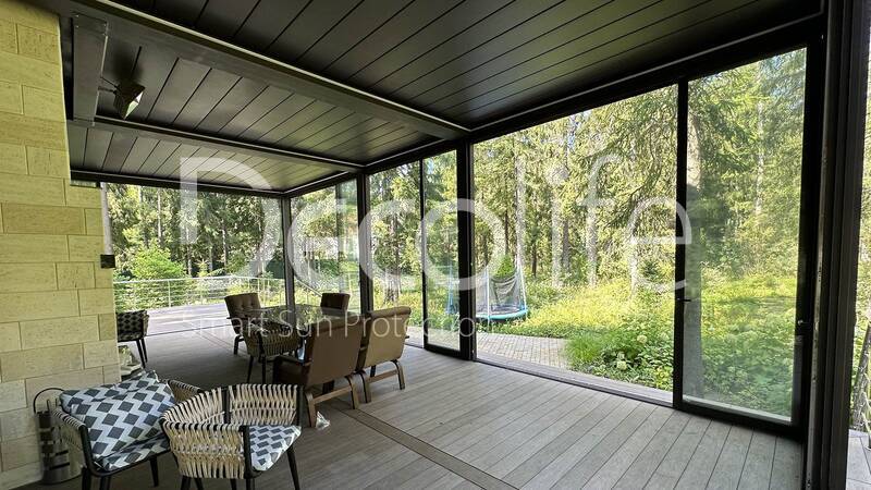 Pergola Decolife Bioclimatic B500-25P + Sliding glazing S500, implemented by  partner ''Lux Terras'' - 