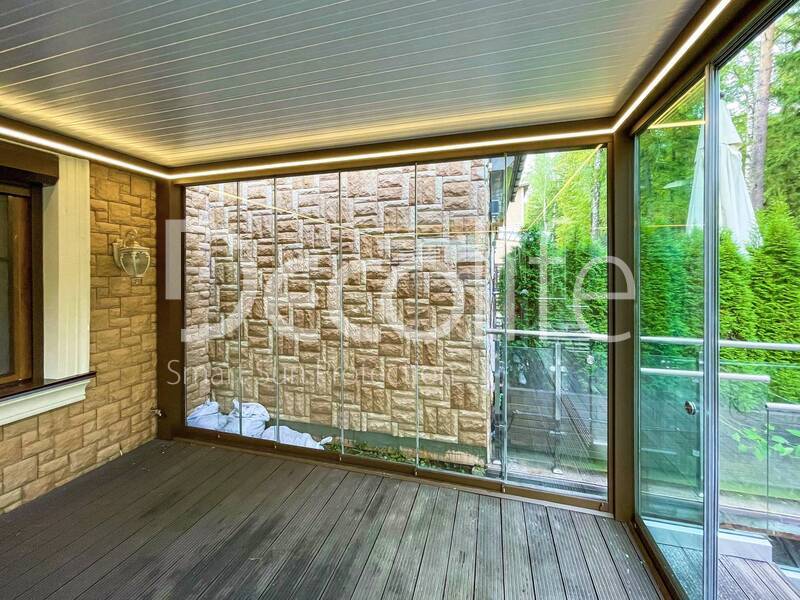 Pergola Decolife B600 PIR + Glazing S100 + Glass railing B50 - 
