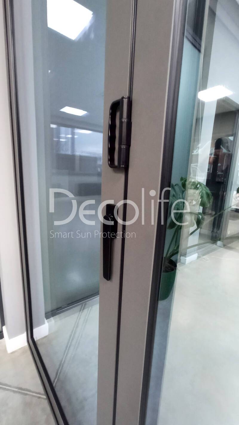 Panoramic folding doors accordion Decolife BF77 with thermal breaks (warm series) - 