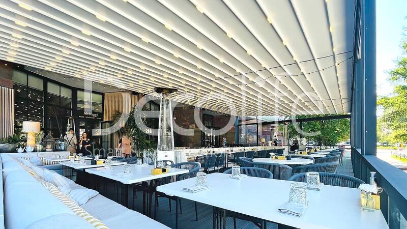 Awning pergola Decolife Basic&Pro New + High pressure fog cooling system - 