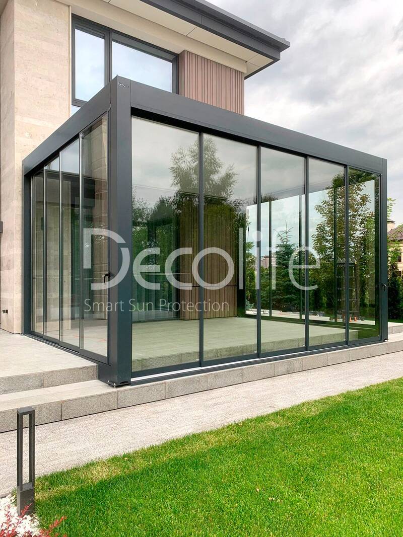 Pergola Decolife B700-20C + Sliding glazing S500 - 