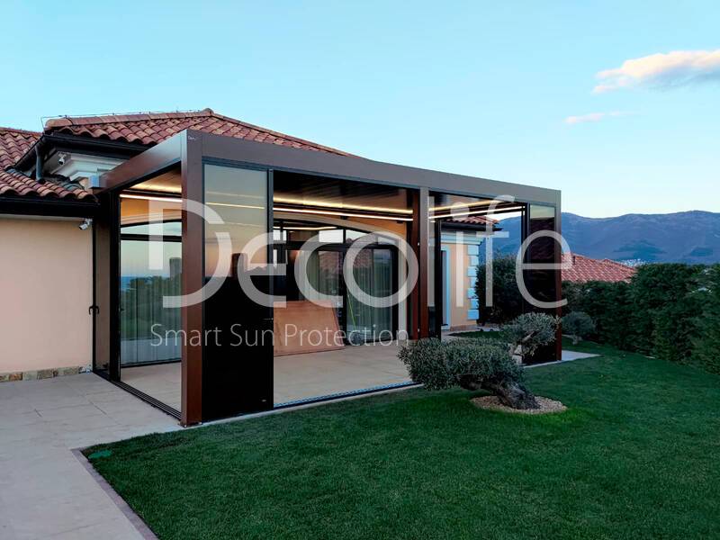 Pergola Decolife B700-25С + Sliding frame glazing S500 - 