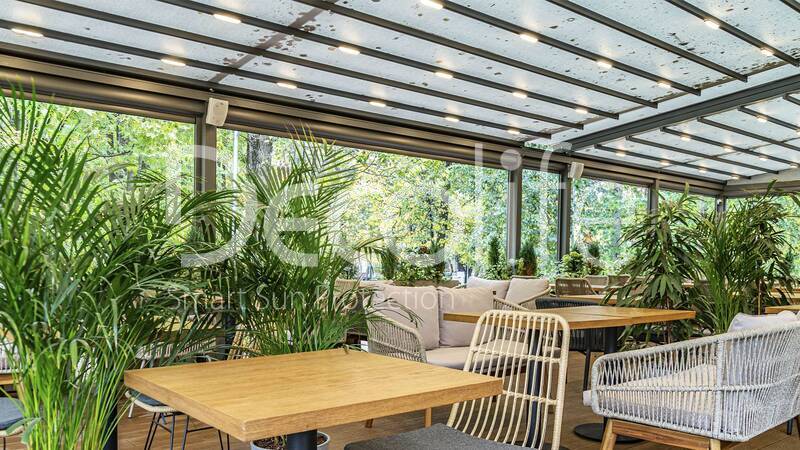 Awning pergola Decolife Basic&Pro New + Vertical system Zip 130 - 