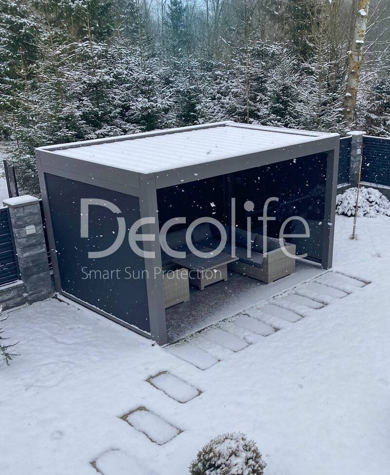 Pergola Decolife B700-25C and vertical systems Zip 130 - 