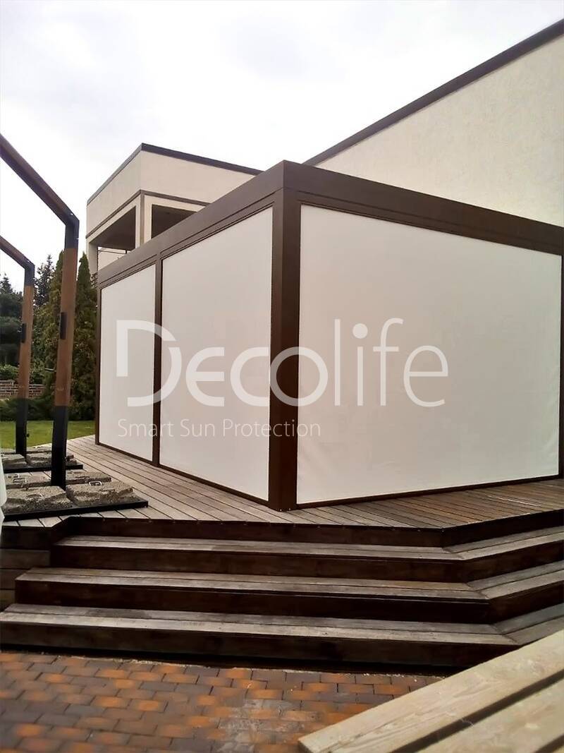 Pergola Decolife Bioclimatic B400-25P + Vertical system Zip 130 - 
