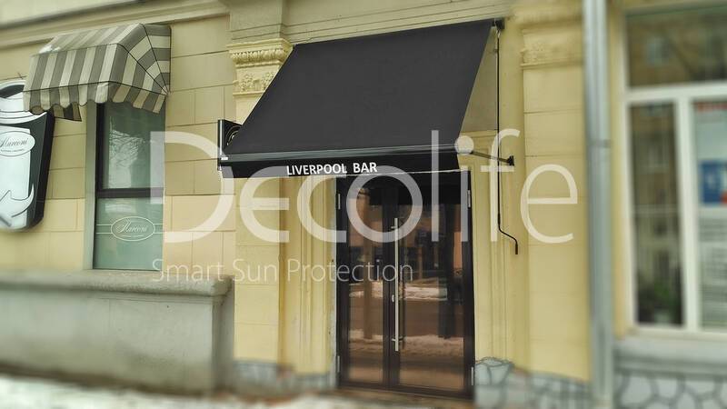 Showcase awning Decolife G400 with flexo printing for cafes and restaurants - 