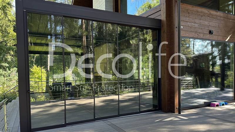 Pergola Decolife Bioclimatic B500-25P + Sliding glazing S500, implemented by  partner ''Lux Terras'' - 