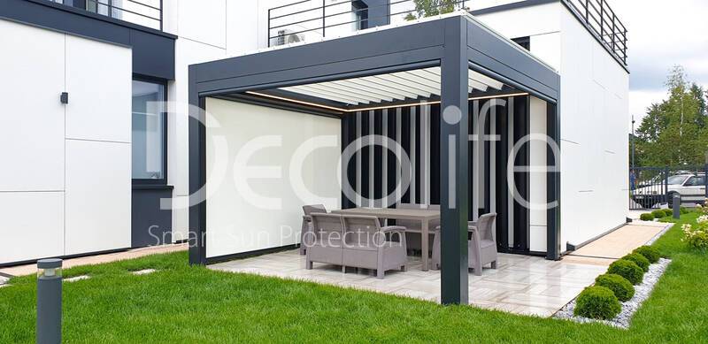 Pergola Decolife B500-25P + Vertical system Zip 130 - 