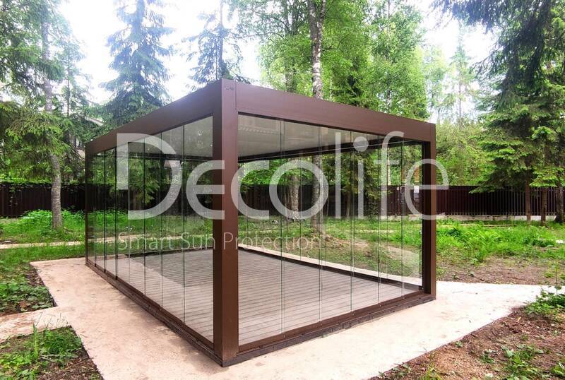 Pergola Decolife B500-25P + Frameless glazing S100 - 