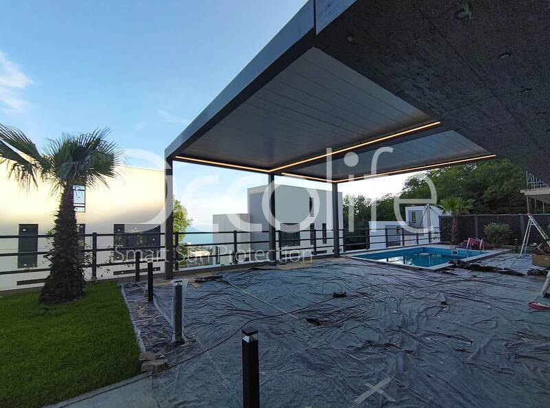 Pergolas Decolife B400-25P, B600 PIR + Sliding glazing S200 - 