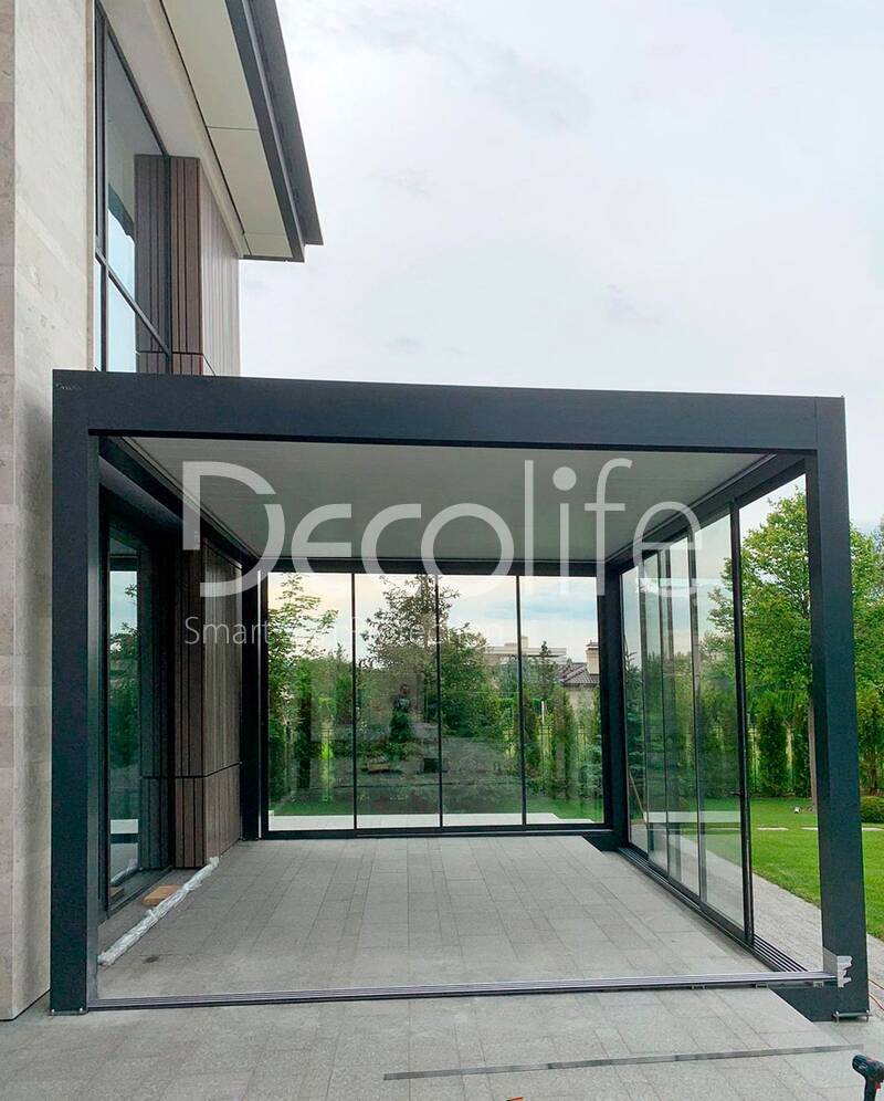 Pergola Decolife B700-20C + Sliding glazing S500 - 