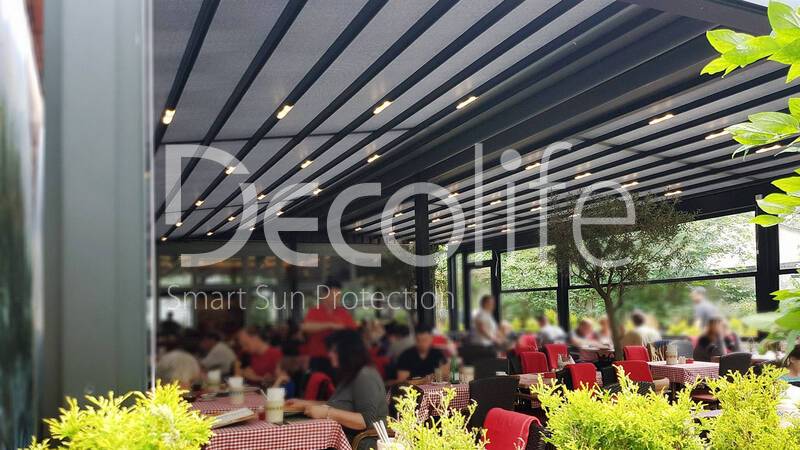 Pergola Decolife Project Light + guillotine glazing W600 - 