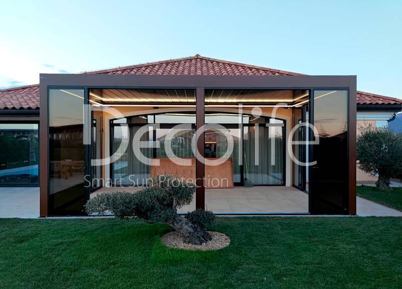 Pergola Decolife B700-25С + Sliding frame glazing S500 - 