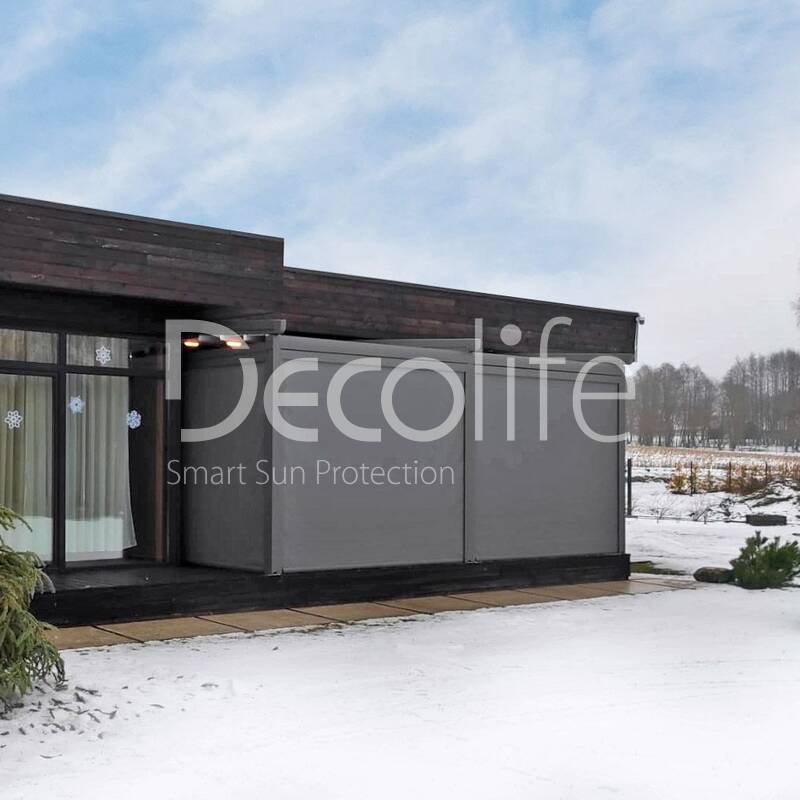 Wall tent pergola Decolife Project Light + LED lighting + Vertical system Zip 100 - 