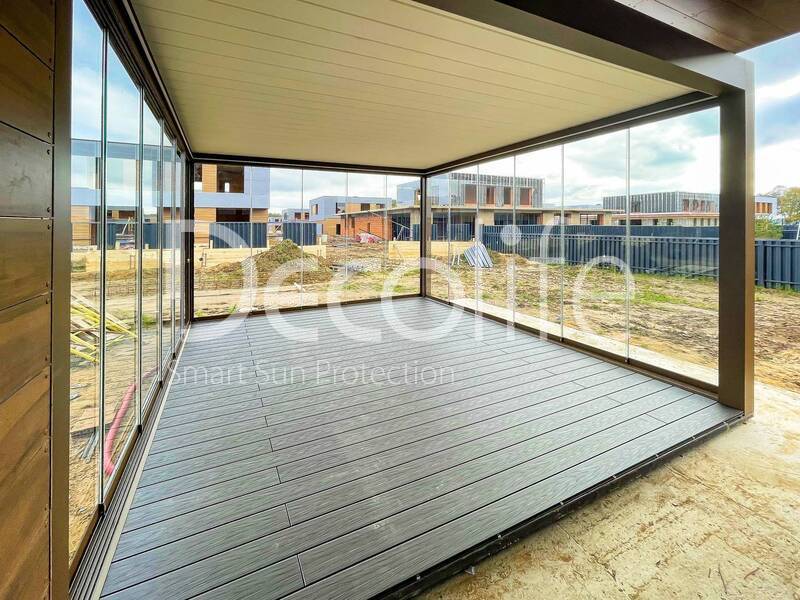 Pergola bioclimatic Decolife B500-20P + Sliding glazing S100 - 
