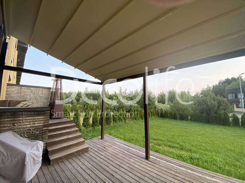 Pergola awning Decolife Project Light + Vertical system Zip 100 - implemented by partner ''Lux Terras'' - 