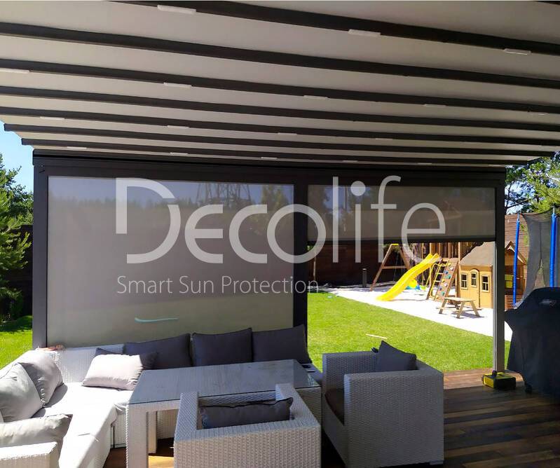Awning pergola Decolife Basic&Pro New + Vertical system ZIP 100 - 