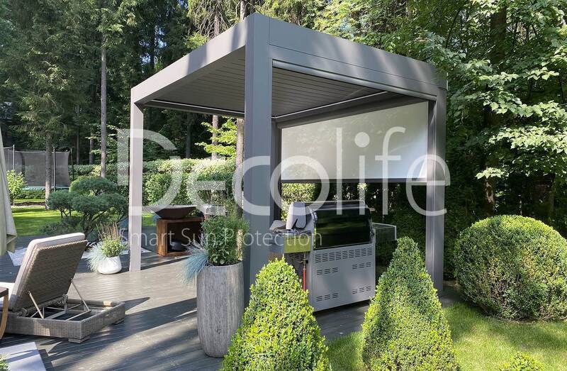 Pergola Decolife Bioclimatic B700-25C + vertical systems ZIP130
, implemented by partner ''Lux Terras'' - 