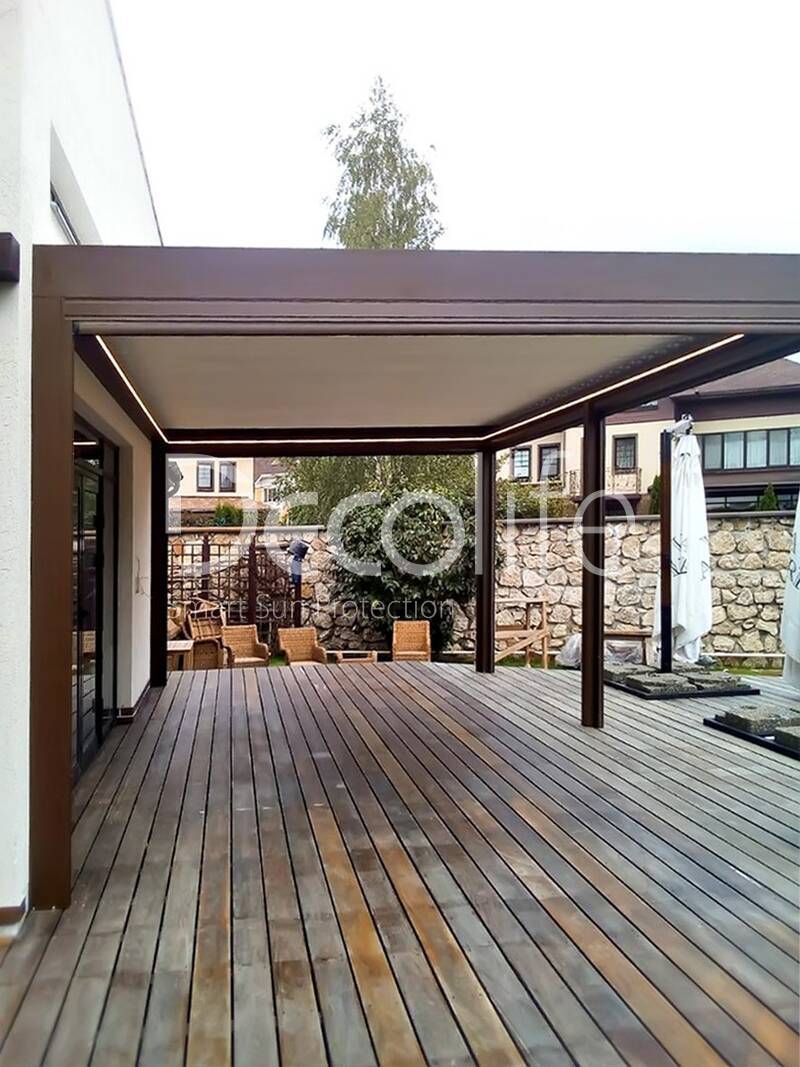 Pergola Decolife Bioclimatic B400-25P + Vertical system Zip 130 - 