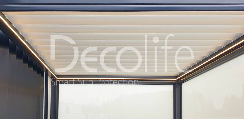 Pergola Decolife B500-25P + Vertical system Zip 130 - 