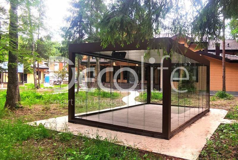 Pergola Decolife B500-25P + Frameless glazing S100 - 
