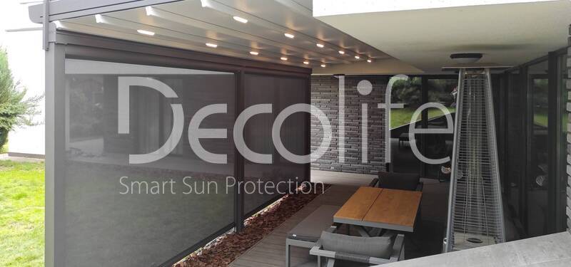 Awning pergola Decolife Project Light + Vertical system Zip 100 - 