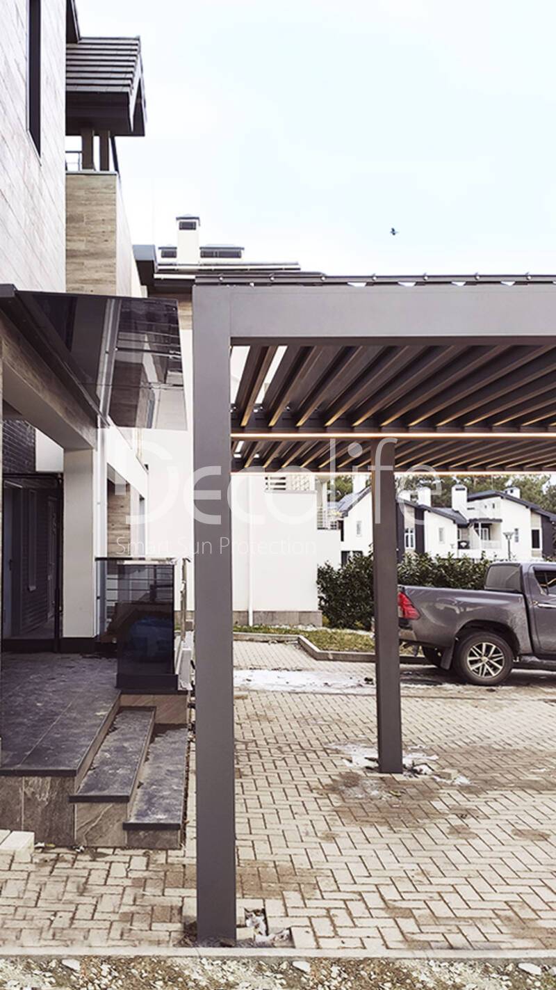 Pergola Decolife B400-25P Bioclimatic with cantilever overhang - 