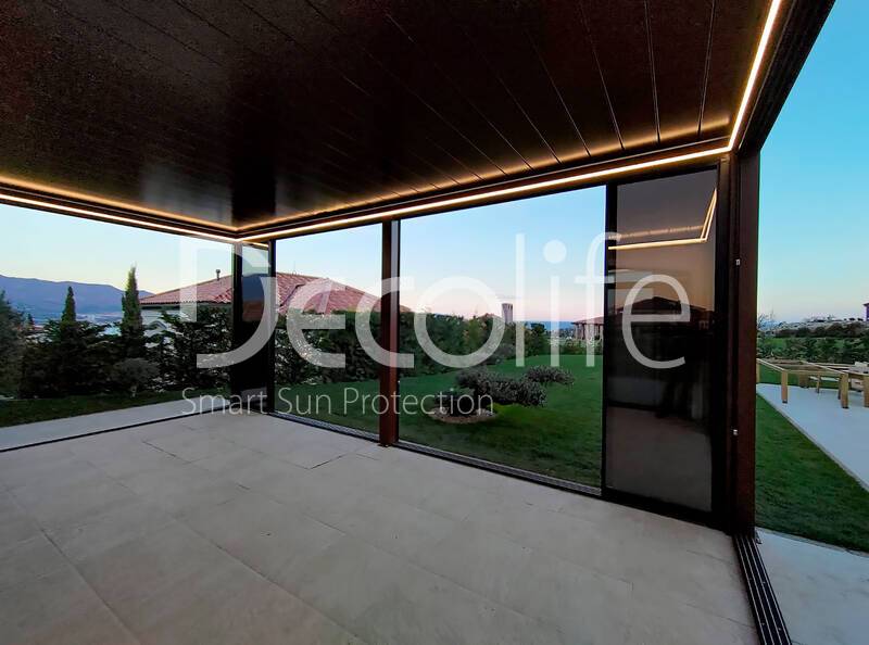 Pergola Decolife B700-25С + Sliding frame glazing S500 - 