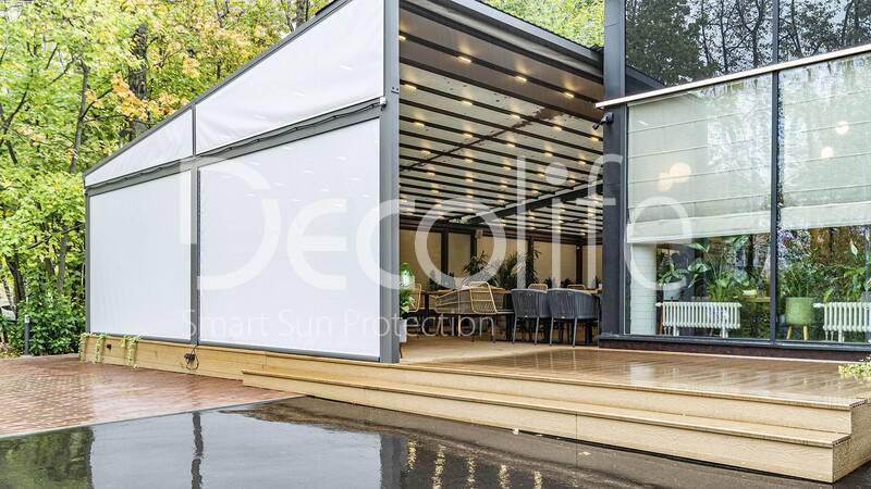 Awning pergola Decolife Basic&Pro New + Vertical system Zip 130 - 