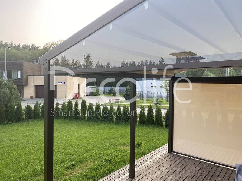 Pergola awning Decolife Project Light + Vertical system Zip 100 - implemented by partner ''Lux Terras'' - 
