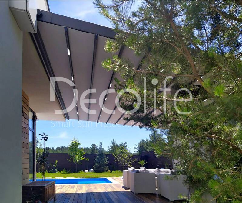 Awning pergola Decolife Basic&Pro New + Vertical system ZIP 100 - 