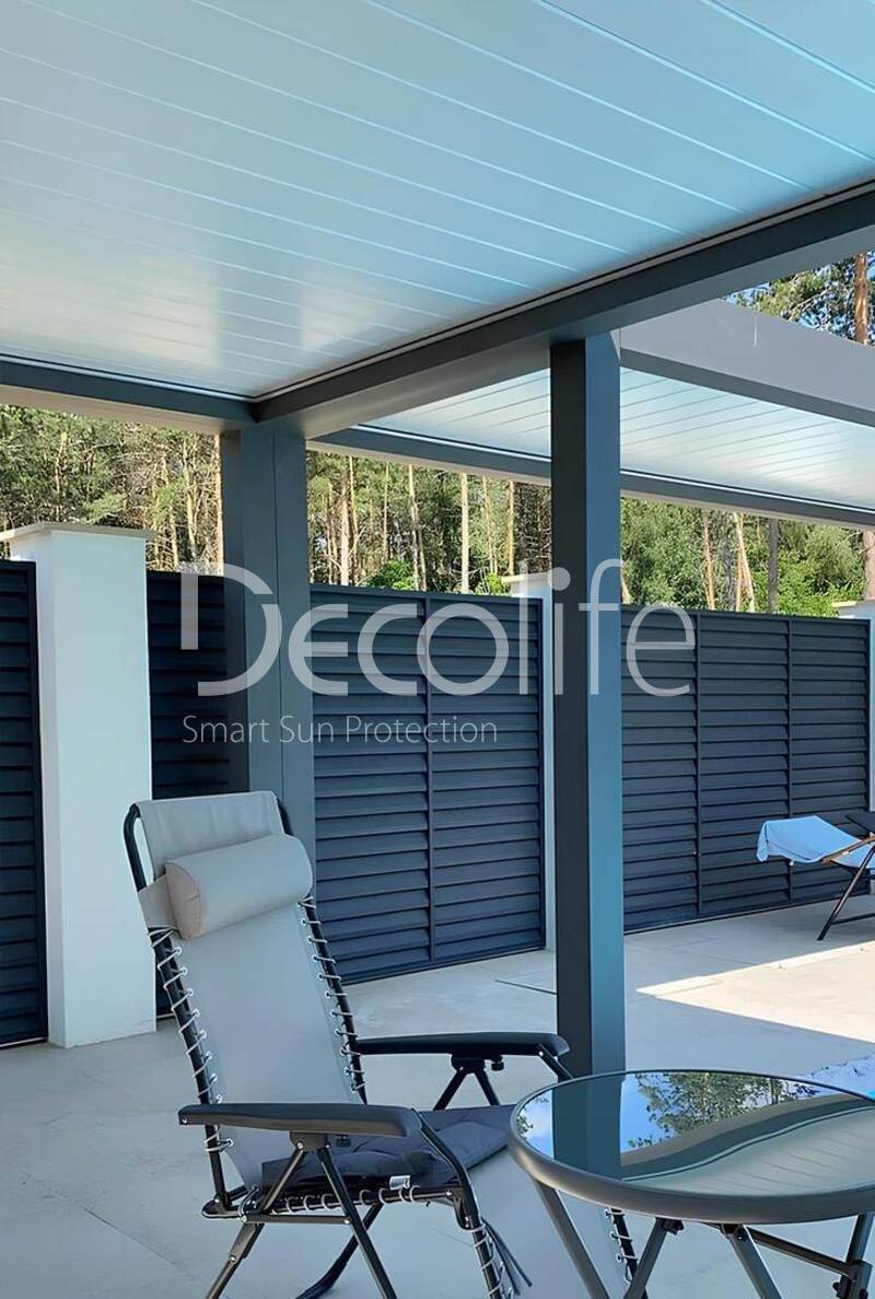 Pergola Bioclimatic B500-20P + Vertical system Zip 130, - object was implemented by partner ''Territoriya komforta'' - 