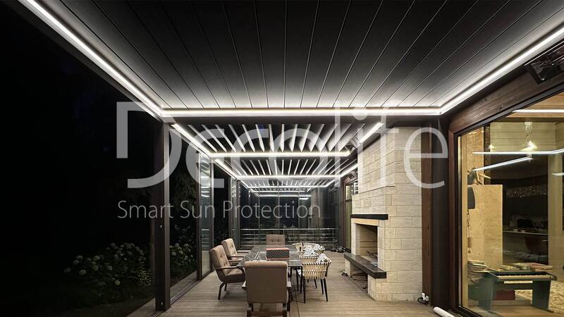 Pergola Decolife Bioclimatic B500-25P + Sliding glazing S500, implemented by  partner ''Lux Terras'' - 