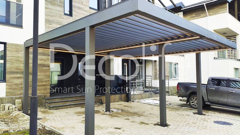 Pergola Decolife B400-25P Bioclimatic with cantilever overhang - 