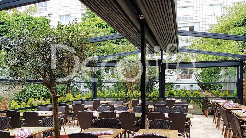 Pergola Decolife Project Light + guillotine glazing W600 - 