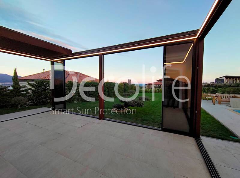 Pergola Decolife B700-25С + Sliding frame glazing S500 - 