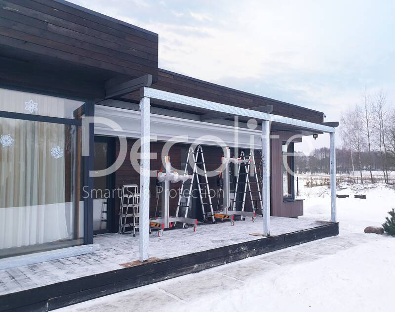 Wall tent pergola Decolife Project Light + LED lighting + Vertical system Zip 100 - 