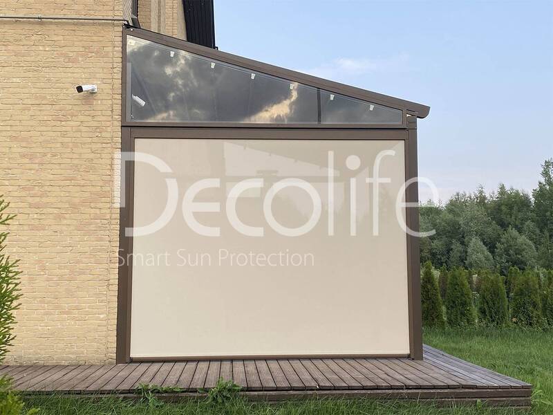 Pergola awning Decolife Project Light + Vertical system Zip 100 - implemented by partner ''Lux Terras'' - 