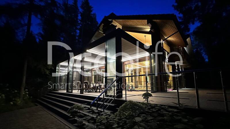Pergola Decolife Bioclimatic B500-25P + Sliding glazing S500, implemented by  partner ''Lux Terras'' - 