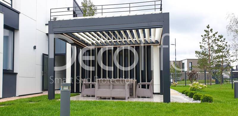 Pergola Decolife B500-25P + Vertical system Zip 130 - 