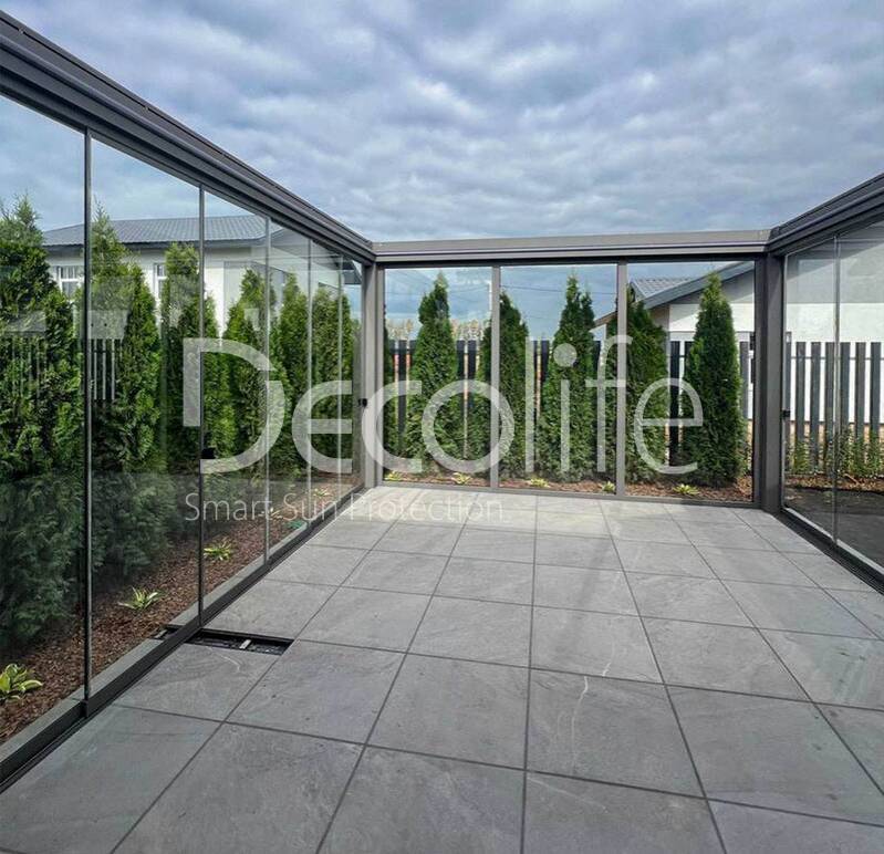 Pergola Decolife B700-25C + sliding glazing S200 + entrance door and fixed glazing FW84, - object was realized by partner @markizaqueen - 